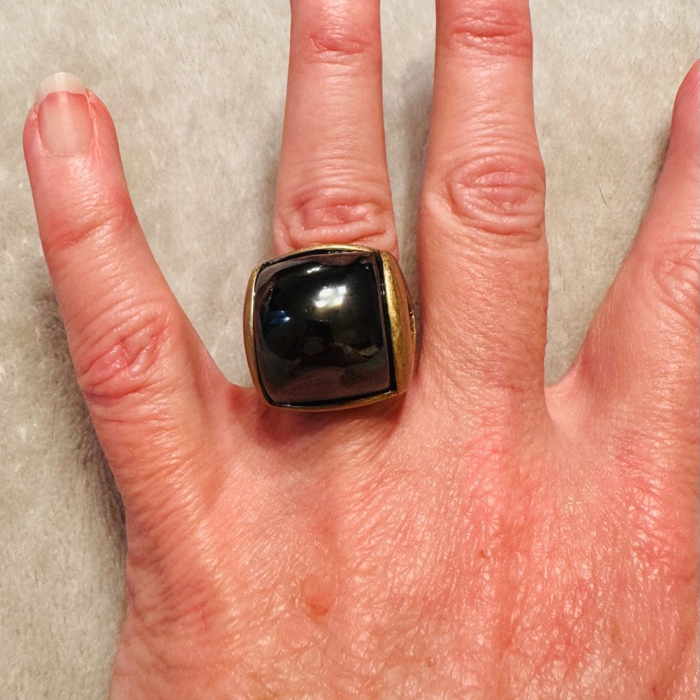 Lia Sophia Hematite Ring Size 8 - Picture 5 of 7